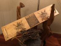 BBQplank steigerhout met persoonlijke tekst XL (handvat touw of leer)